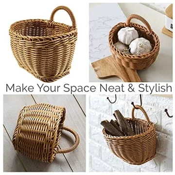Elegant Hanging Woven Storage Basket for Home Organization