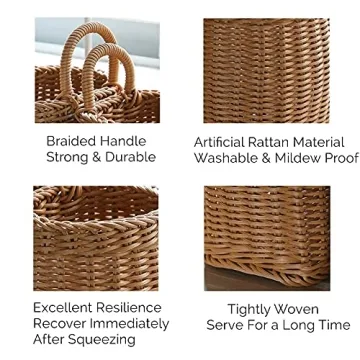Elegant Hanging Woven Storage Basket for Home Organization