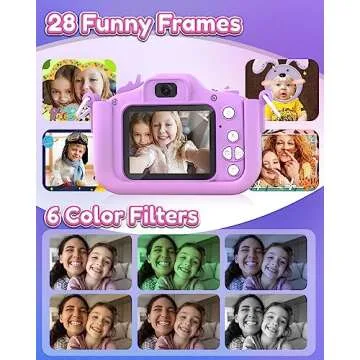 Seckton Kids Camera Toys for Girls Ages 3-8, Children Digital Video Camera with Protective Silicone Cover, Christmas Birthday Gifts for 3 4 5 6 7 8 Year Old Girls with 32GB SD Card