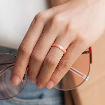 ThunderFit Stackable Silicone Wedding Rings for Women