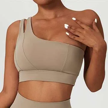 Stylish One Shoulder Sports Bra for Women Medium Support