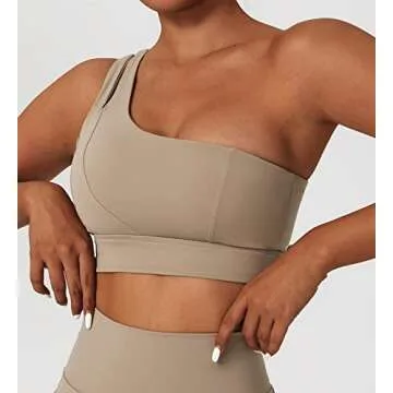 Stylish One Shoulder Sports Bra for Women Medium Support