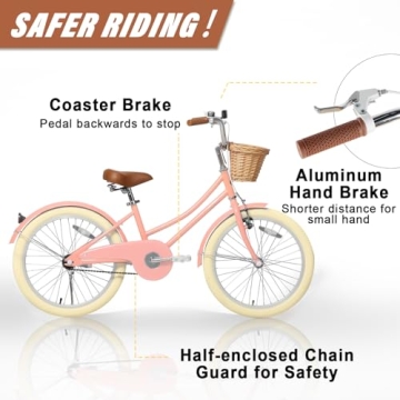 Glerc Little Molly Retro Cruiser Bike for Girls Ages 7-13