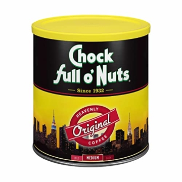 Chock Full o’Nuts Original Roast, Medium Roast Ground Coffee – Gourmet Coffee Beans – Smooth, ...