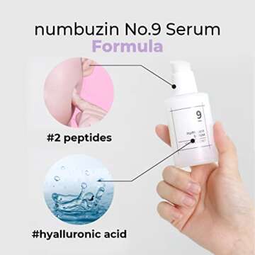 numbuzin No.9 Secret Firming Serum | Advanced Elasticity-Boosting Treatment Serum for Wrinkle Care, Aging Skin with 2 Peptides, Niacinamide, Hyaluronic Acid | Korean Skin Care, Loose Skin | 1.69 Fl Oz