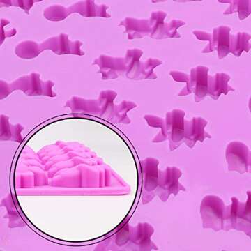 Konsait Silicone Candy Gummy Dinosaur Molds 4 Pack Dinosaur Fondant Chocolate Molds with 4 Droppers Ice Cube Tray for Baking Mould Cake Decoration Dinosaur Birthday Party