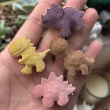 Konsait Silicone Candy Gummy Dinosaur Molds 4 Pack Dinosaur Fondant Chocolate Molds with 4 Droppers Ice Cube Tray for Baking Mould Cake Decoration Dinosaur Birthday Party