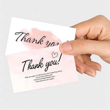 240-Count Thank You for Your Order Cards - Thank You for Supporting My Business, 6 Unique Designs, 2...