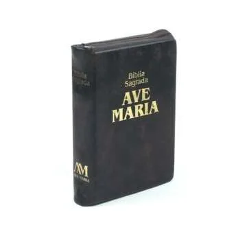 Bíblia Sagrada Ave-Maria Marrom Com Zíper