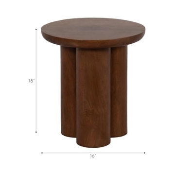 Elegant Sagebrook Home Scandinavian Side Table in Brown
