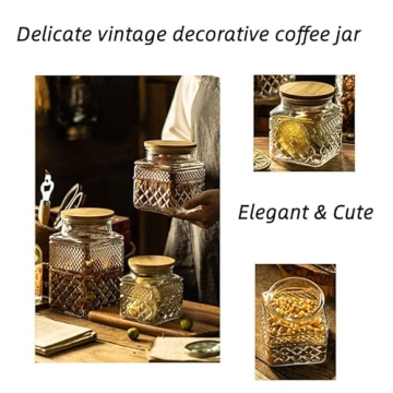 Prettidecor 38 FL OZ Glass Storage Jar with Bamboo Lid