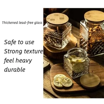 Prettidecor 38 FL OZ Glass Storage Jar with Bamboo Lid