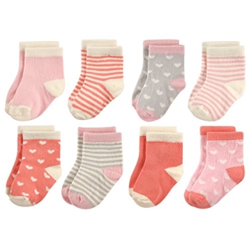 Hudson Baby Hearts Casual Socks for Boys, 0-6 Months