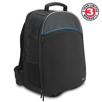 USA Gear DSLR Camera Bag, Backpack with Customisable Compartments and Waterproof Cover, Compatible w...