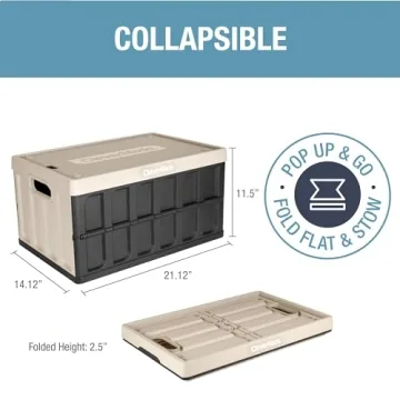 CleverMade Collapsible Storage Bin Set - 3 Pack, Tan, 12 Gal