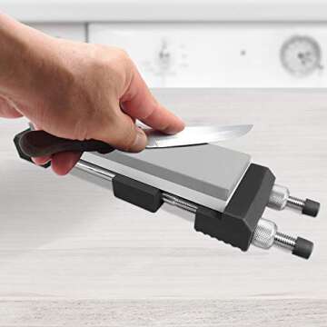 POWERTEC Sharpening Stone Holder - Adjustable Knife Sharpener 5.5" to 9" with Non-Slip Base