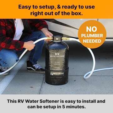 Portable Water Softener for RV 16,000 Grain - Easy Setup