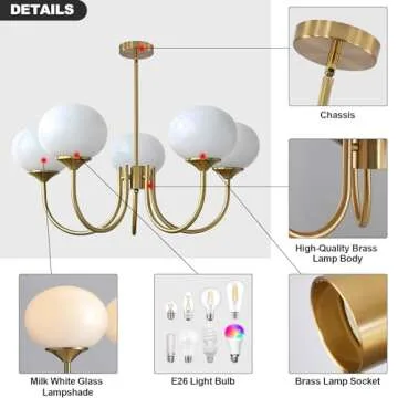 Stunning Flyrose 5-Light Gold Globe Chandelier for Your Home