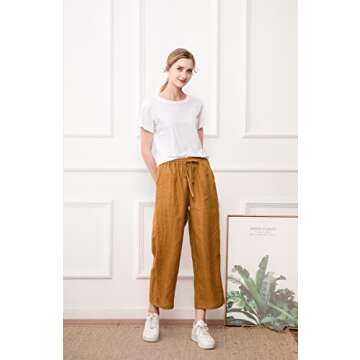 Stylish LaovanIn Women's Linen Palazzo Pants for Summer