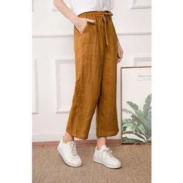 Stylish LaovanIn Women's Linen Palazzo Pants for Summer