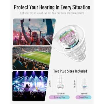 Hearprotek Concert Ear Plugs, 2Pairs Reusable high Fidelity Musician Ear Plugs for Concerts Loud Music-Noise Reduction Ear Protection earplugs for Rave,Festival,Music,Tinnitus Relief