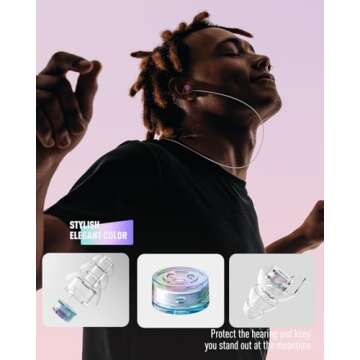 Hearprotek Concert Ear Plugs, 2Pairs Reusable high Fidelity Musician Ear Plugs for Concerts Loud Music-Noise Reduction Ear Protection earplugs for Rave,Festival,Music,Tinnitus Relief