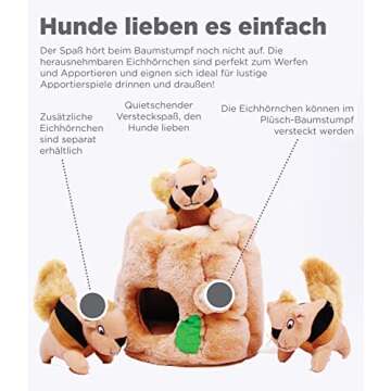 Outward Hound Hide A Squirrel Plush Dog Toy Puzzle, Medium