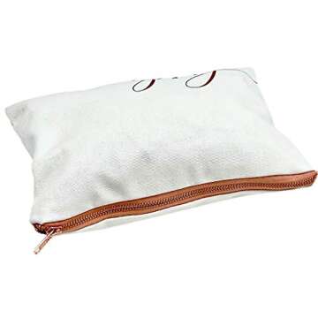 6 Bridesmaids Makeup Bags & 1 for Bride. 7 Large Canvas Toiletry Bags with Metal Zipper & Inside Lining. for Bachelorette Party Favors & Bridal Shower with Bridesmaid Proposal Cards. (Rose Gold)