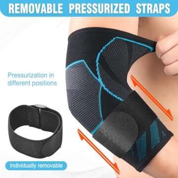 CYCLXY Elbow Compression Sleeve(1 Pair), Braces for Tendonitis and Tennis Elbow，Arm Supports golfe...