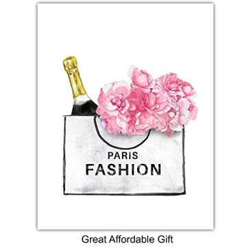 Designer Handbags, Shoes, Perfume Wall Art - Glam Wall Decor - High Fashion Artwork Pictures, Prints Posters Set - Luxury Couture for Women, Teens Room, Girls Bedroom - 4-8x10 Unframed prints