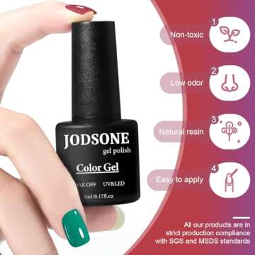 JODSONE Gel Nail Polish Kit with U V Light 32 Colors Gel Polish Set Soak Off Gel Nail Kit Nail Art Salon or Home DIY Manicure Tools Gifts for Women