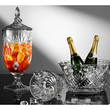 Godinger Dublin Crystal Glass Beverage Dispenser 1 Gallon