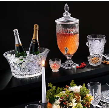 Godinger Dublin Crystal Glass Beverage Dispenser 1 Gallon