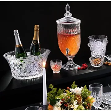 Godinger Dublin Crystal Glass Beverage Dispenser 1 Gallon