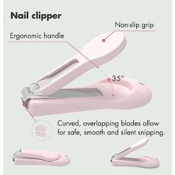 YIVEKO Baby Nail Kit, 4-in-1 Baby Nail Care Set with Cute Case, Baby Nail Clippers, Scissors, Nail F...