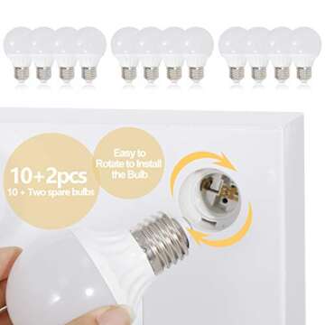 SUPER DEAL Hollywood Vanity Mirror with Lights - Makeup Beauty Cosmetic Mirror with 12 Dimmable LED Bulbs - Detachable Base for Tabletop or Wall Mounted Optional