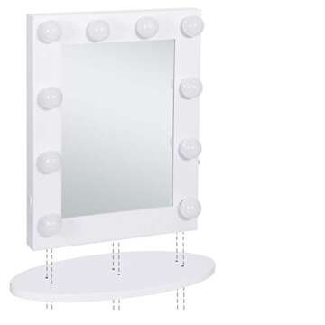 SUPER DEAL Hollywood Vanity Mirror with Lights - Makeup Beauty Cosmetic Mirror with 12 Dimmable LED Bulbs - Detachable Base for Tabletop or Wall Mounted Optional