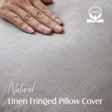 Foindtower Set of 2 Decorative Linen Fringe Throw Pillow Covers - Cozy Farmhouse Cushion Cover with ...