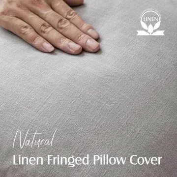 Foindtower Set of 2 Decorative Linen Fringe Throw Pillow Covers - Cozy Farmhouse Cushion Cover with ...