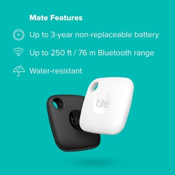 Tile Mate Bluetooth Item Finder 2 Pack Alexa Google Home Compatible