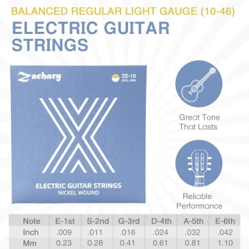 Zachary Regular Light Electric Guitar Strings 10-46 Pack