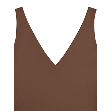 Stylish REORIA Women's Deep V Neck Bodysuit for All Occasions