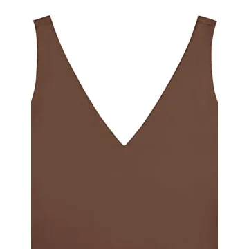 Stylish REORIA Women's Deep V Neck Bodysuit for All Occasions