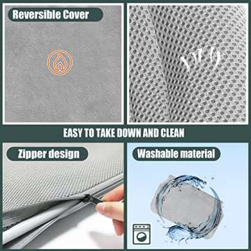 Sunhoo Cat Window Hammock Perch Cordless Perches Window Sill Seat Bed Foldable Stable Lounger Upgraded Suction Cup Easy Assembly Indoor Cats Kitty Shelf Hold Up to 55lbs (Grey, M)