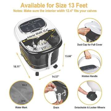 H&B Luxuries Foot Spa Massager with Heat for Stress Relief, Feet Bath with Motorized Rollers and Shower, Temperature Control, Timer and LED Display, Ideal for Wife Mother Mom Father Husband, Black