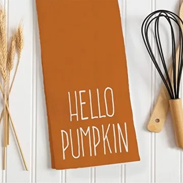 ARKENY Hello Pumpkin Fall Kitchen Towels Set of 2