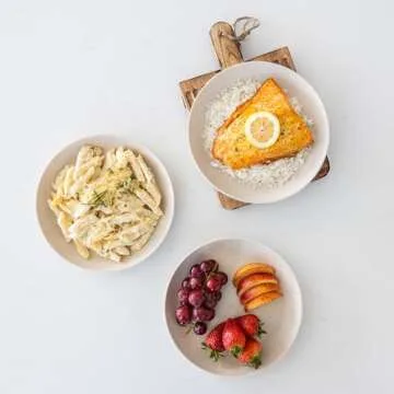 Grow Forward Premium Wheat Straw Plates - 9 Inch Reusable Hard Plastic Dinner Plates Set of 8 - Unbreakable Microwave Safe Plates for Dessert, Camping, RV, Outdoors, Patio, Kitchen Dishes - Sahara