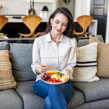 Grow Forward Premium Wheat Straw Plates - 9 Inch Reusable Hard Plastic Dinner Plates Set of 8 - Unbreakable Microwave Safe Plates for Dessert, Camping, RV, Outdoors, Patio, Kitchen Dishes - Sahara