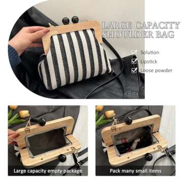 GOKTOW New Summer Purses for Women 2024,Beach Crossbody Bag for Summer Vacation,Canvas Woven Bag Clutch