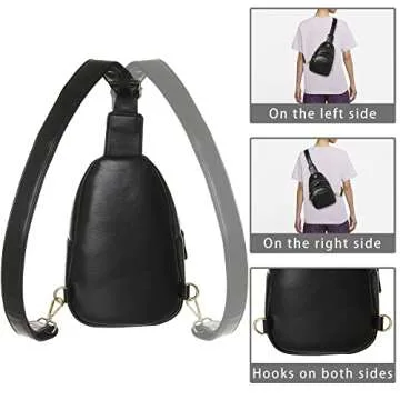Haytijoe Small Sling Bag for Women Crossbody Bag Vegan Leather Fanny Packs for Travel(Brown)